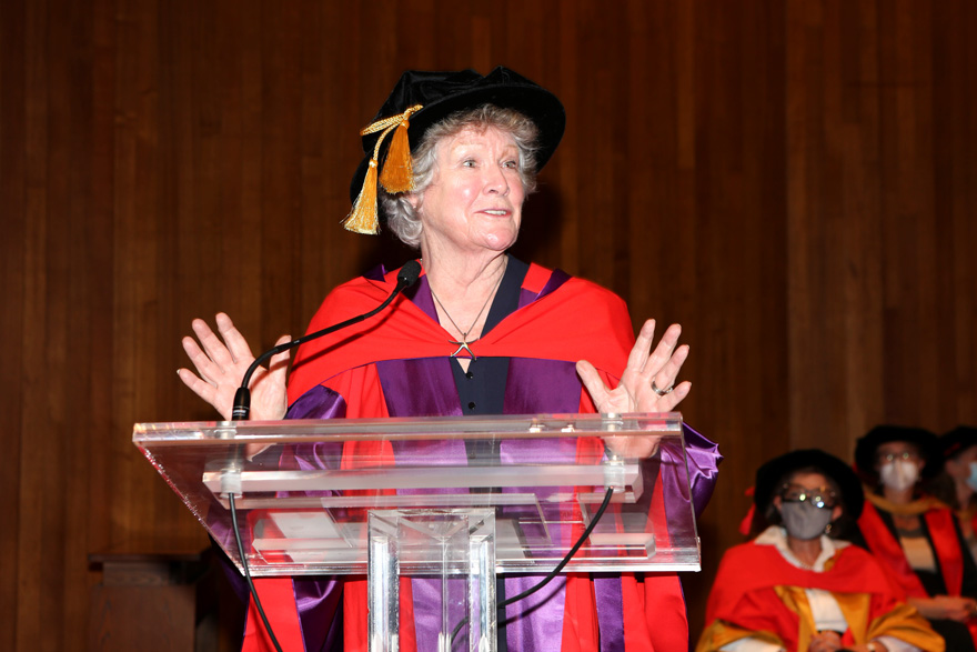 Jillian Skinner giving an address to the future students