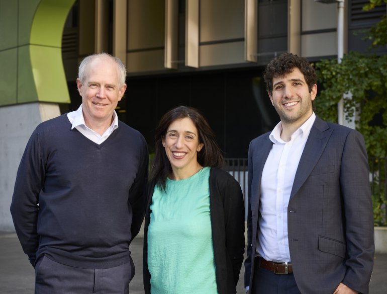 Miles Davenport, Deborah Cromer & David Khoury outside Wallace Wurth