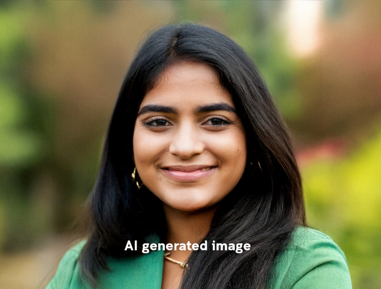 Headshot of an AI generated person