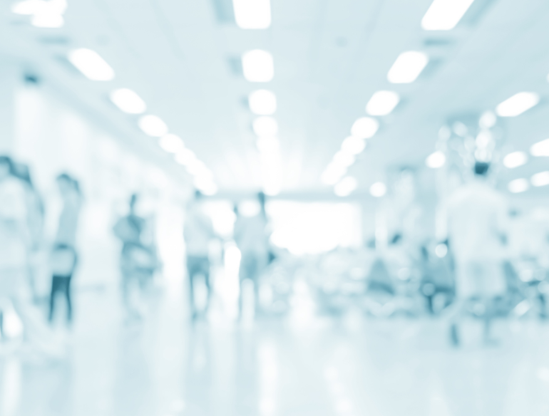 Blurred interior of hospital - abstract medical background