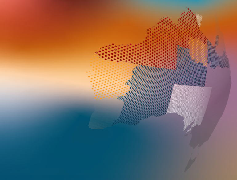 Multicoloured Australian Map