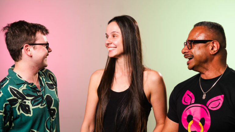 Count Us In study header LGBTQ+ individuals on pink and green background