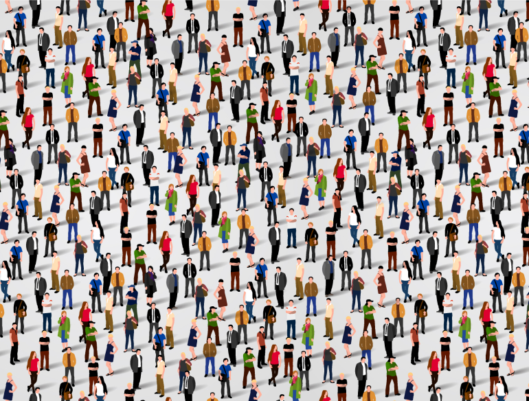 Illustration of a crowd of diverse people. Credit: Shutterstock