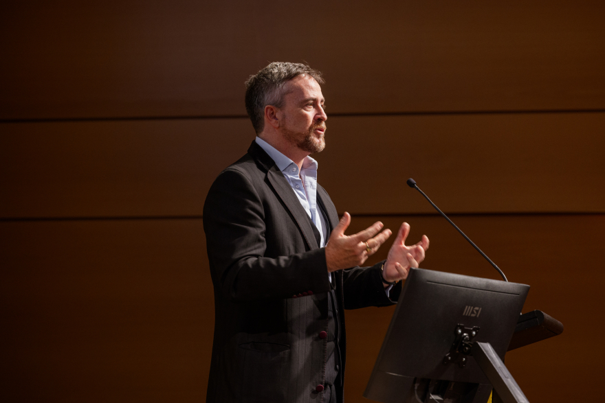 UNSW Vice-Chancellor and President, Professor Attila Brungs, presenting the Vice-Chancellor’s Community Contribution Awards. Credit: UNSW