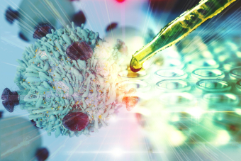 Gene therapy cancer treatment conceptual, with T cell and pipette. Credit: Shutterstock
