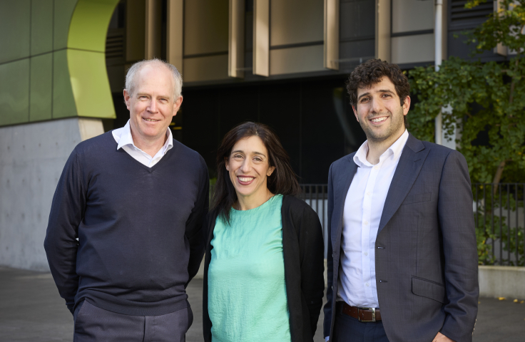 Miles Davenport, Deborah Cromer & David Khoury outside Wallace Wurth