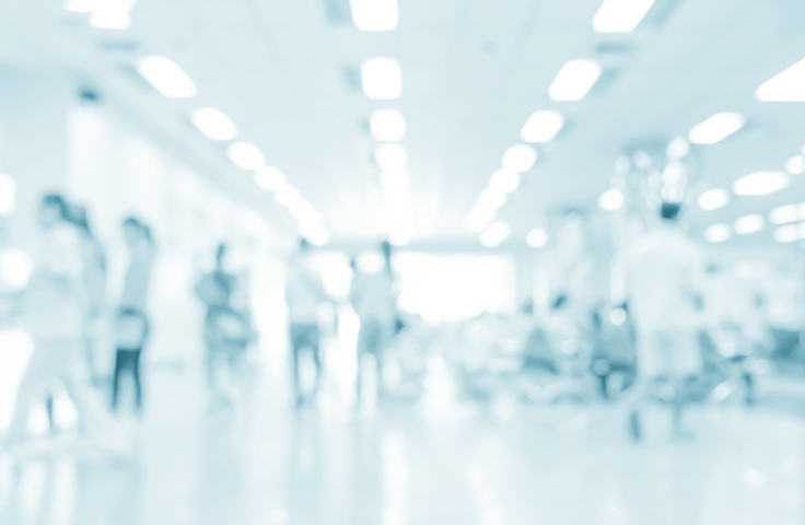 Blurred interior of hospital - abstract medical background