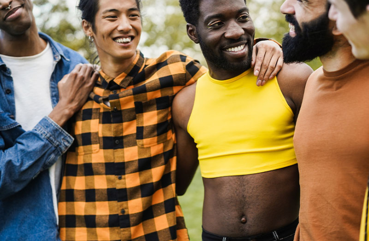 Diverse group of happy LGBT men 