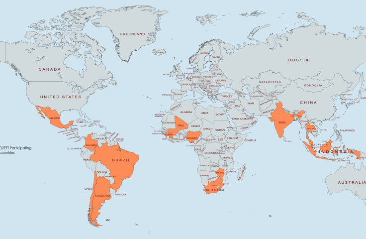 Map Of D²EFT participating countries. Credit: https://www.mapchart.net/world.html